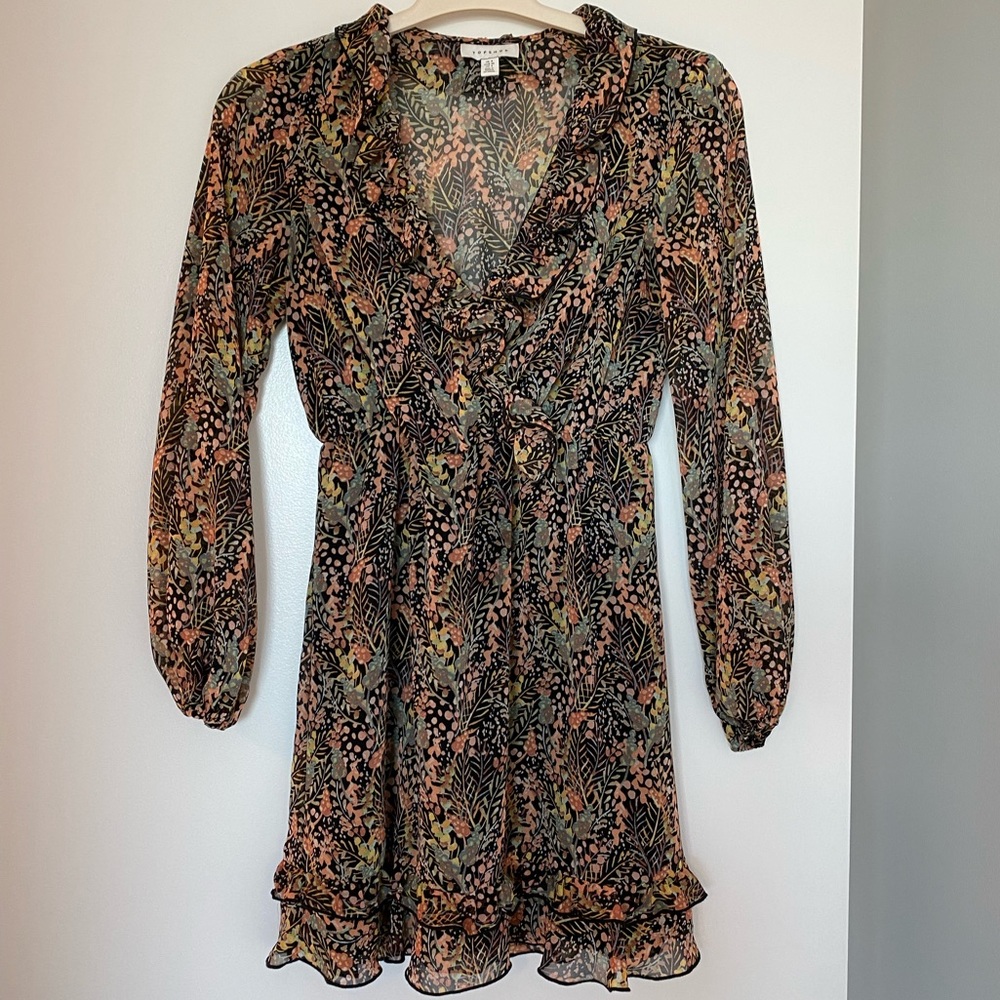 Topshop Ruffle Forest Minidress - Picture 4 of 9